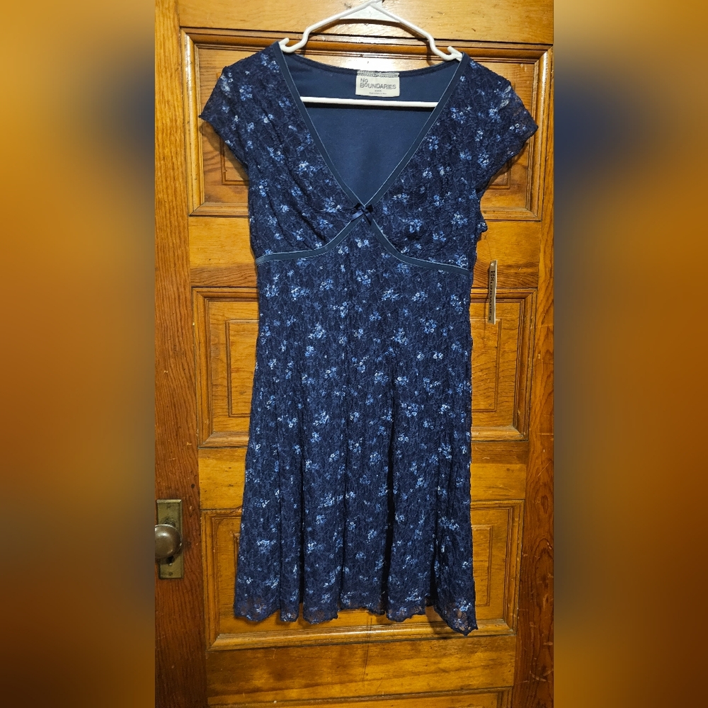 NWT No Boundaries Navy Floral Mini Dress